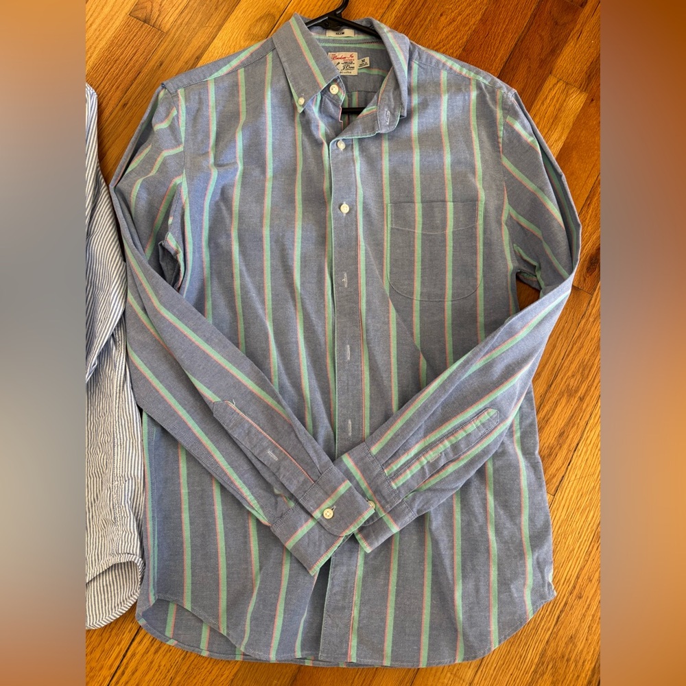 J. Crew Men's Button-Downs - Red Plaid, Light Blue, Blue-Green Stripe - Picture 4 of 11